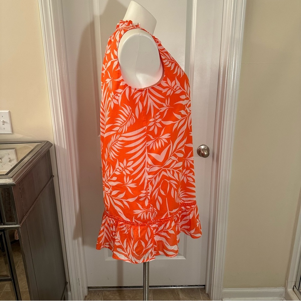 crown & ivy Orange and White Tropical Print Mini Dress - Picture 2 of 10